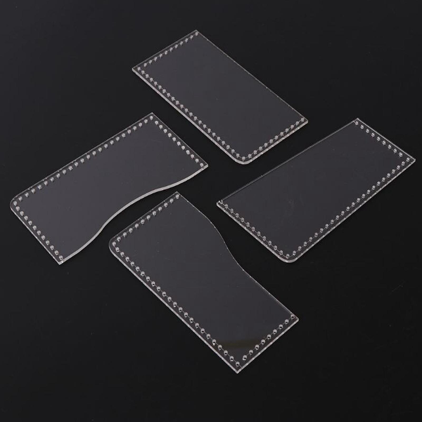 Leatherwork Templates - アクリルレザーウォレットカードバッグパターンステンシルクリアパースモールドテンプレートセット（革工芸用）