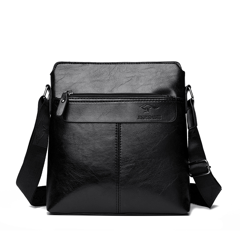Leather Work Bag Mens - メンズビジネスカジュアルバックパック、シングルショルダークロスボディPUレザーブリーフケース、多コンパートメント大容量