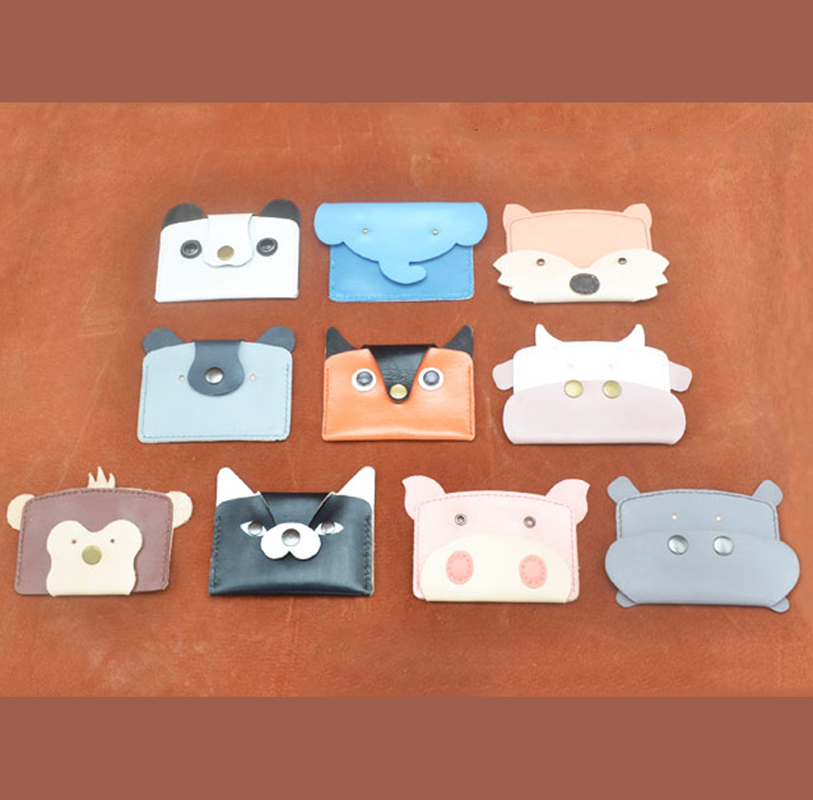 Leatherwork Templates - 10 セット/ロット混合動物デザインデザイナー縫製パターン pvc レザークラフトカードホルダーテンプレート縫製カットパターン