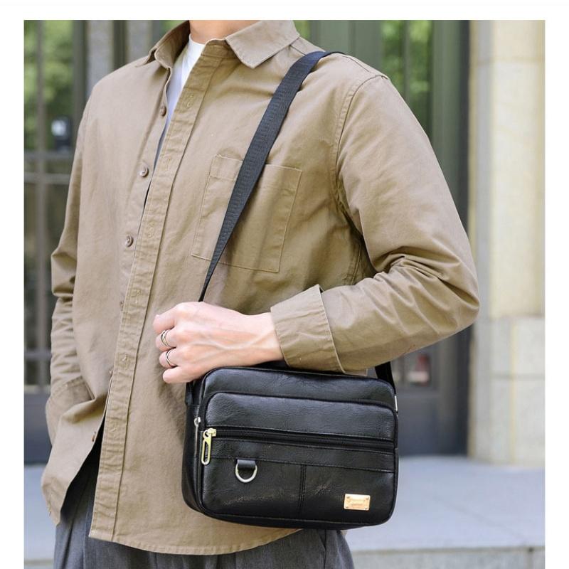 レザーメンズスリングバッグメッセンジャーショルダークロスボデ - Leather Work Bag Mens のレビューと価格