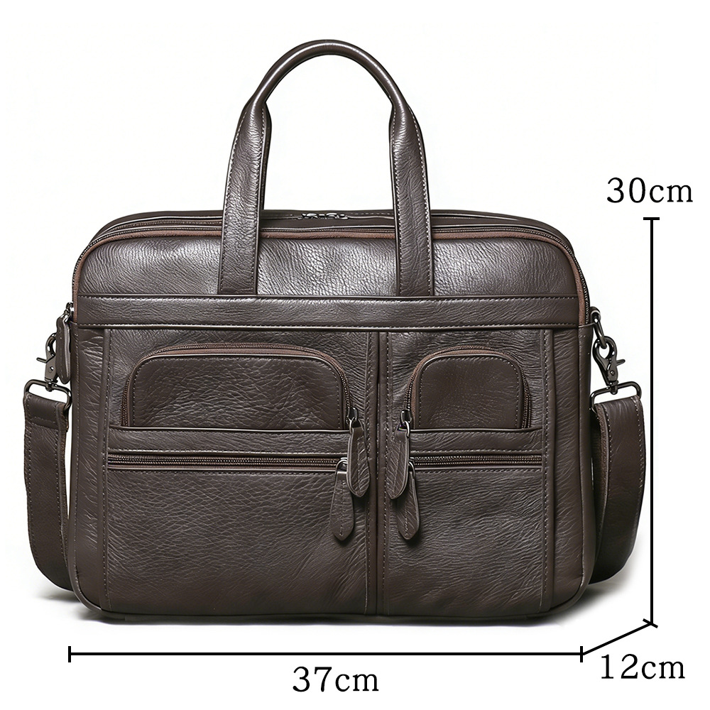 メンズ本革ブリーフケース、ビジネスハンドバッグ、ラップトップ - Leather Work Bag Mens のレビューと価格