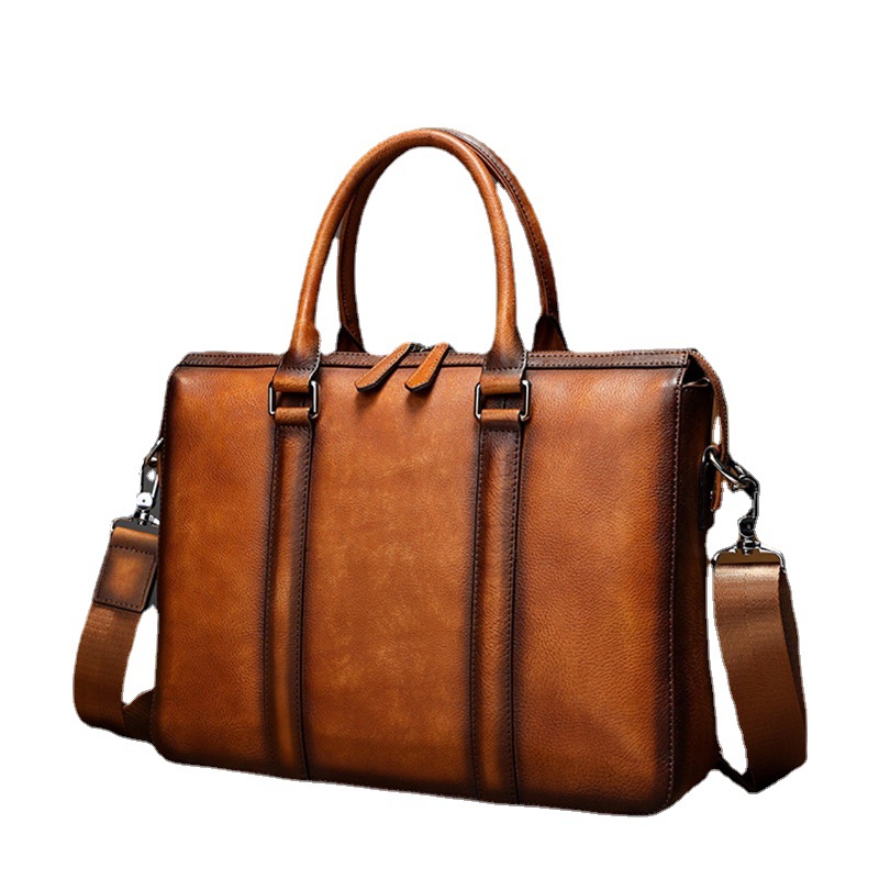 YETTIES ビジネス トップグレインレザー ブリーフケー - Leather Work Bag Mens のレビューと価格