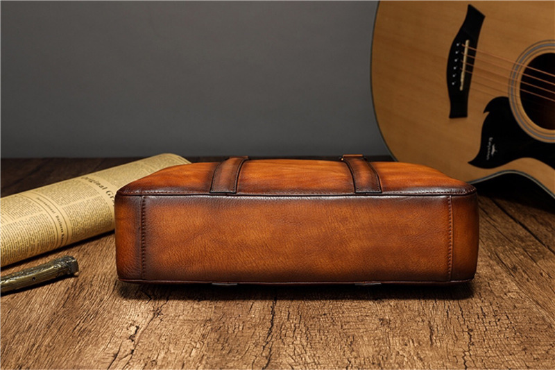 YETTIES ビジネス トップグレインレザー ブリーフケー - Leather Work Bag Mens のレビューと価格