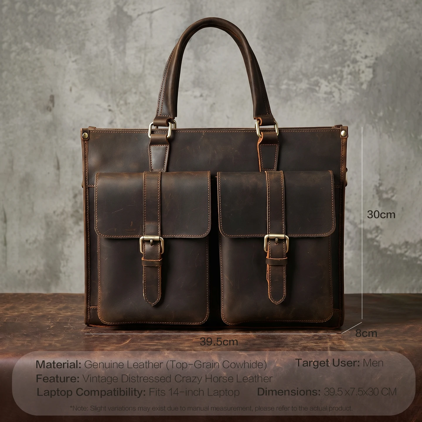 ヴィンテージ本革メンズクロスボディショルダーブリーフケースク - Leather Work Bag Mens のレビューと価格