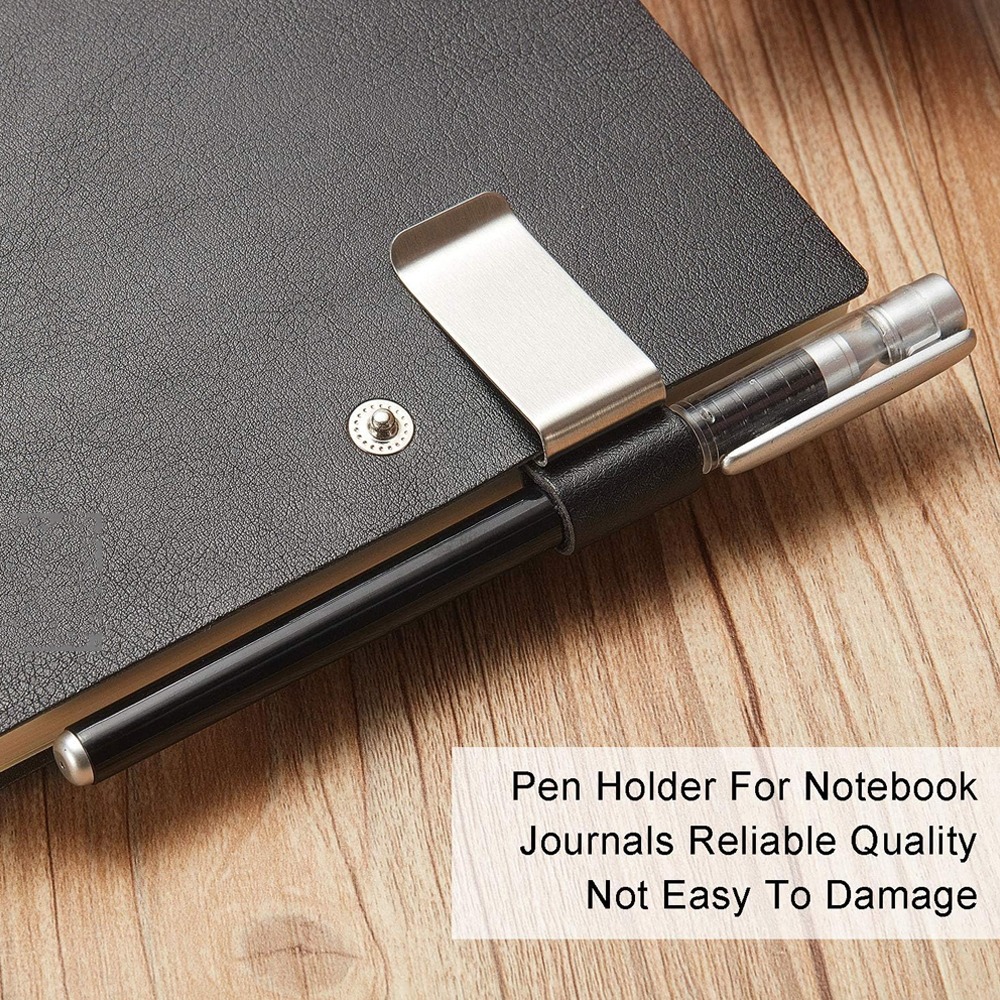 手作り革製真鍮ステンレス鋼ペンホルダークリップジャーナルノー - Leather Work Folder のレビューと価格