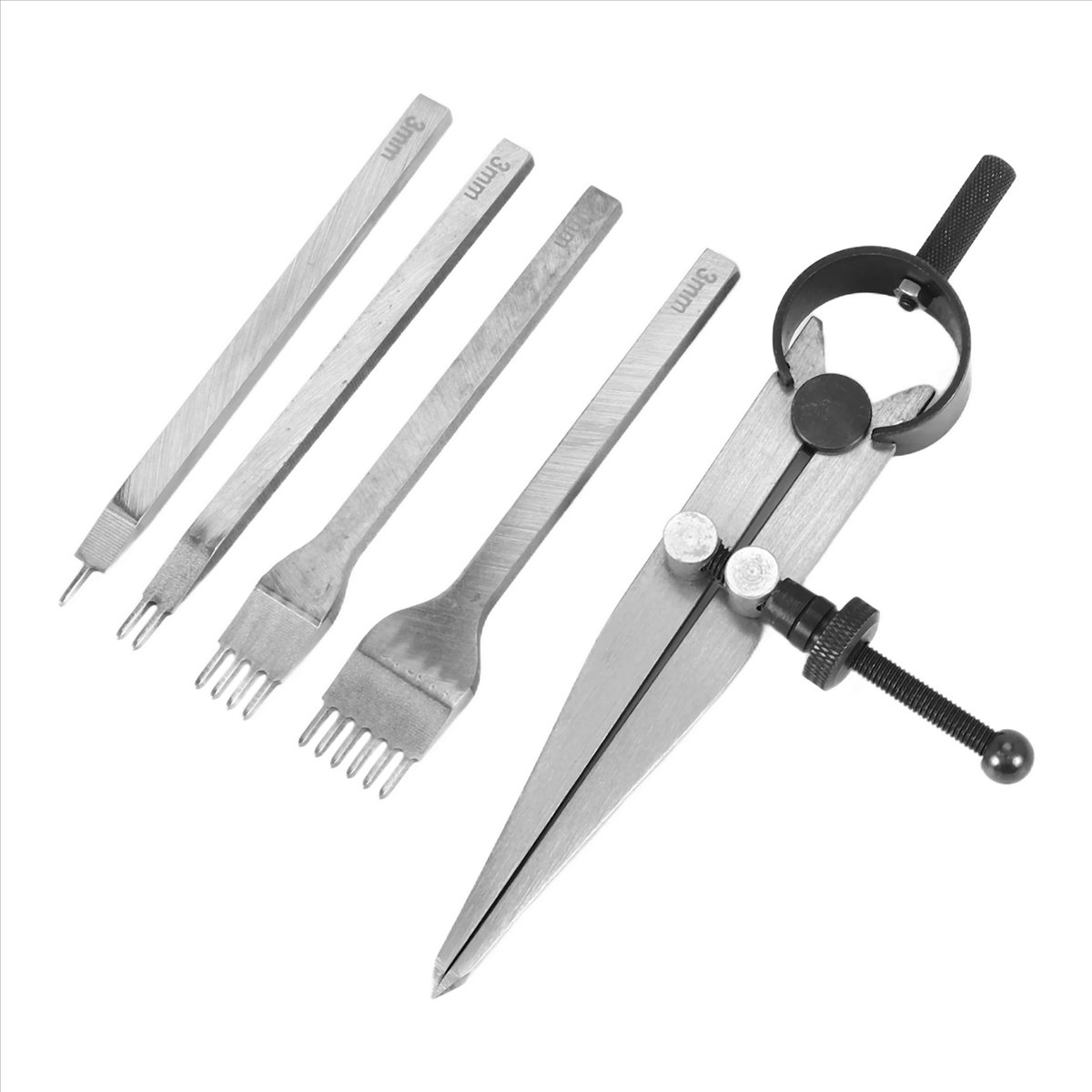 A1750Zレザーチゼルセット、プロングレーシングステッチン - Wing Divider Stitch のレビューと価格