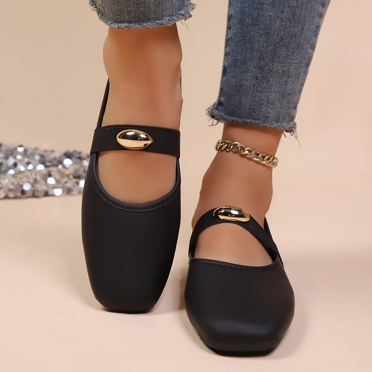 ミニマリストソリッドカラーメリージェーンフラットシューズレデ - Leather Work Flats Women のレビューと価格