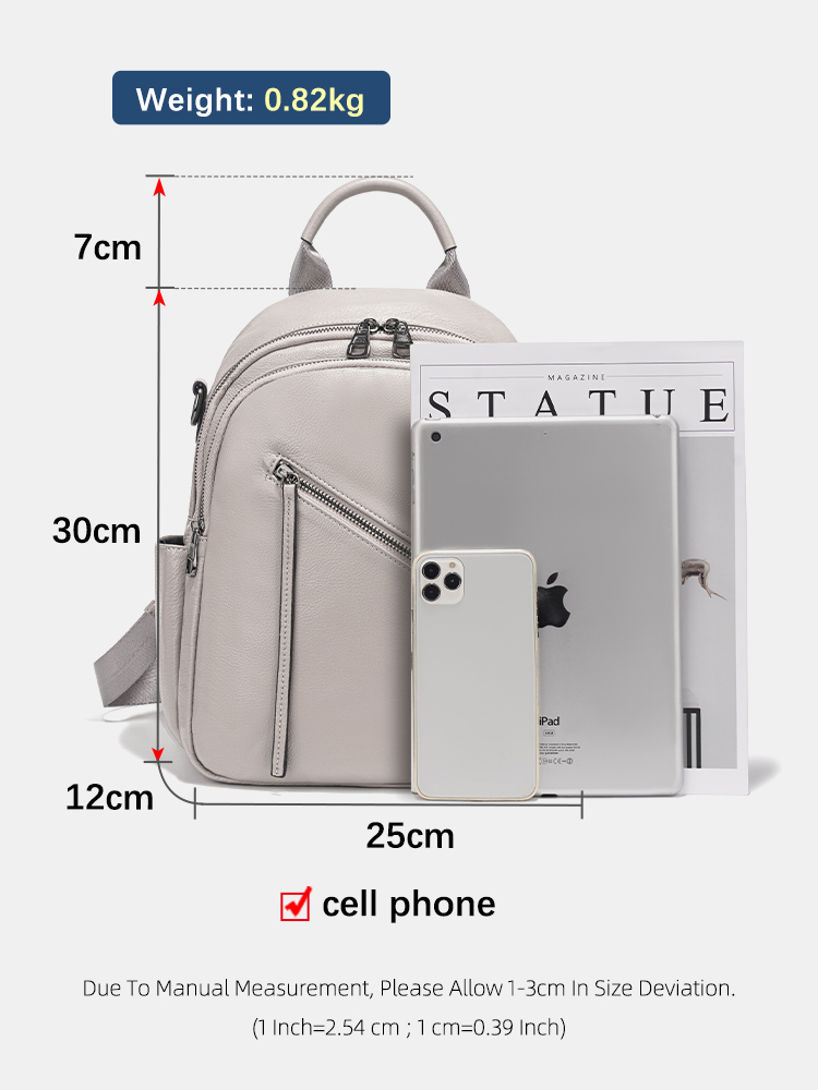 Zency レディース 本革 バックパック マルチポケット  - Leather Work Womens Backpack のレビューと価格