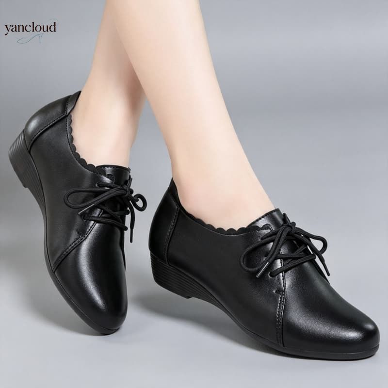 プラスサイズ 35-43 オールマッチ 快適なオックスフォー - Leather Work Flats Women のレビューと価格