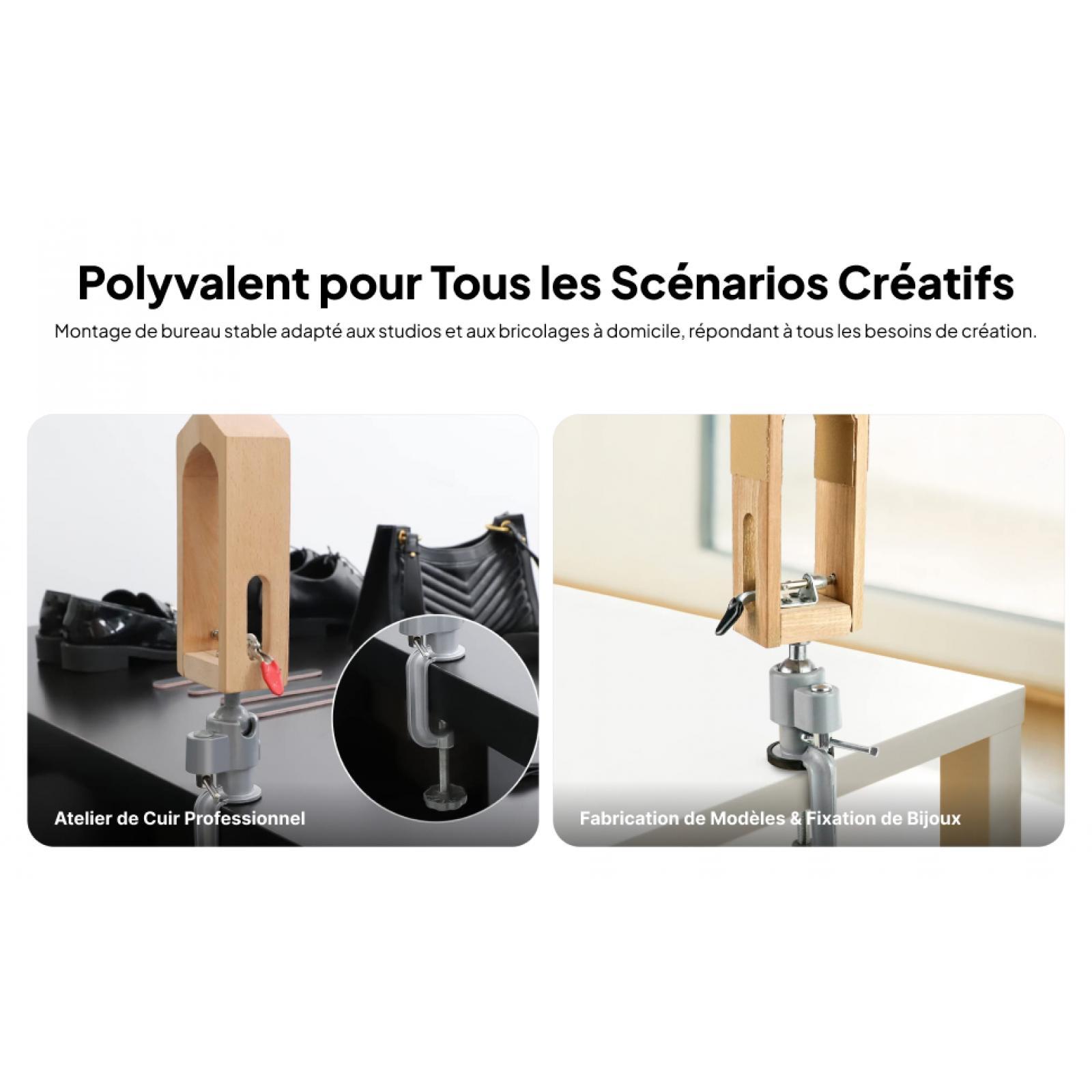 木製レザーステッチングホルダー回転クランプ、ブナ材アルミ合金 - Leatherwork Templates のレビューと価格