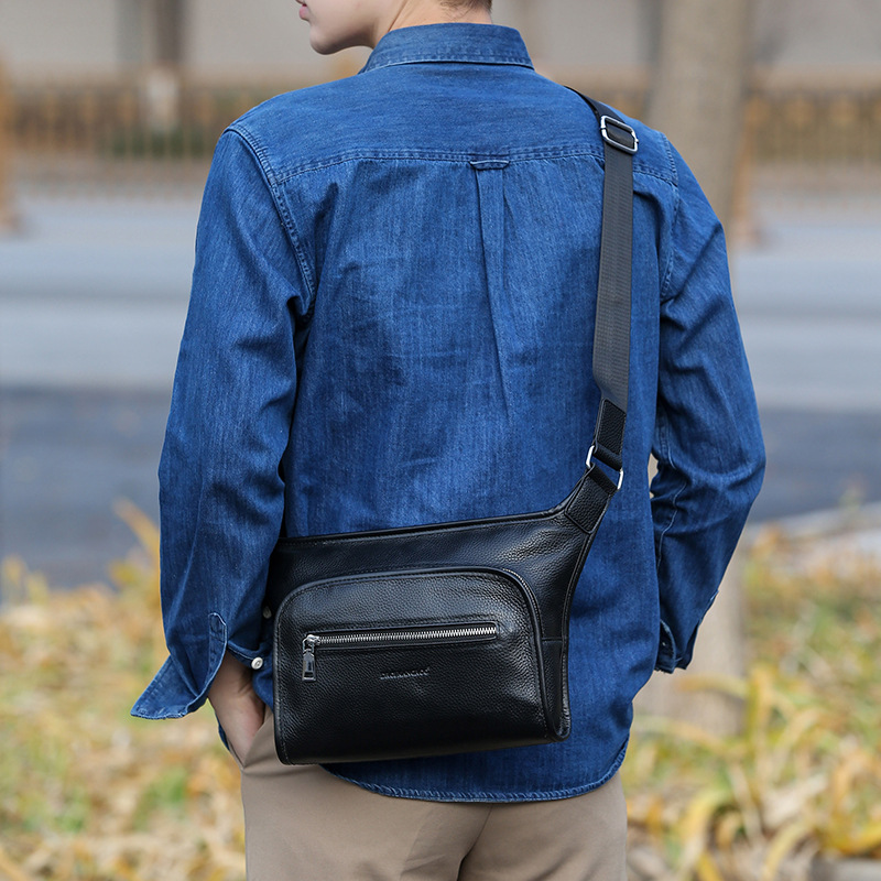 レザー製新型防水クロスボディバッグ メンズファッション ライ - Leather Work Bag Mens のレビューと価格