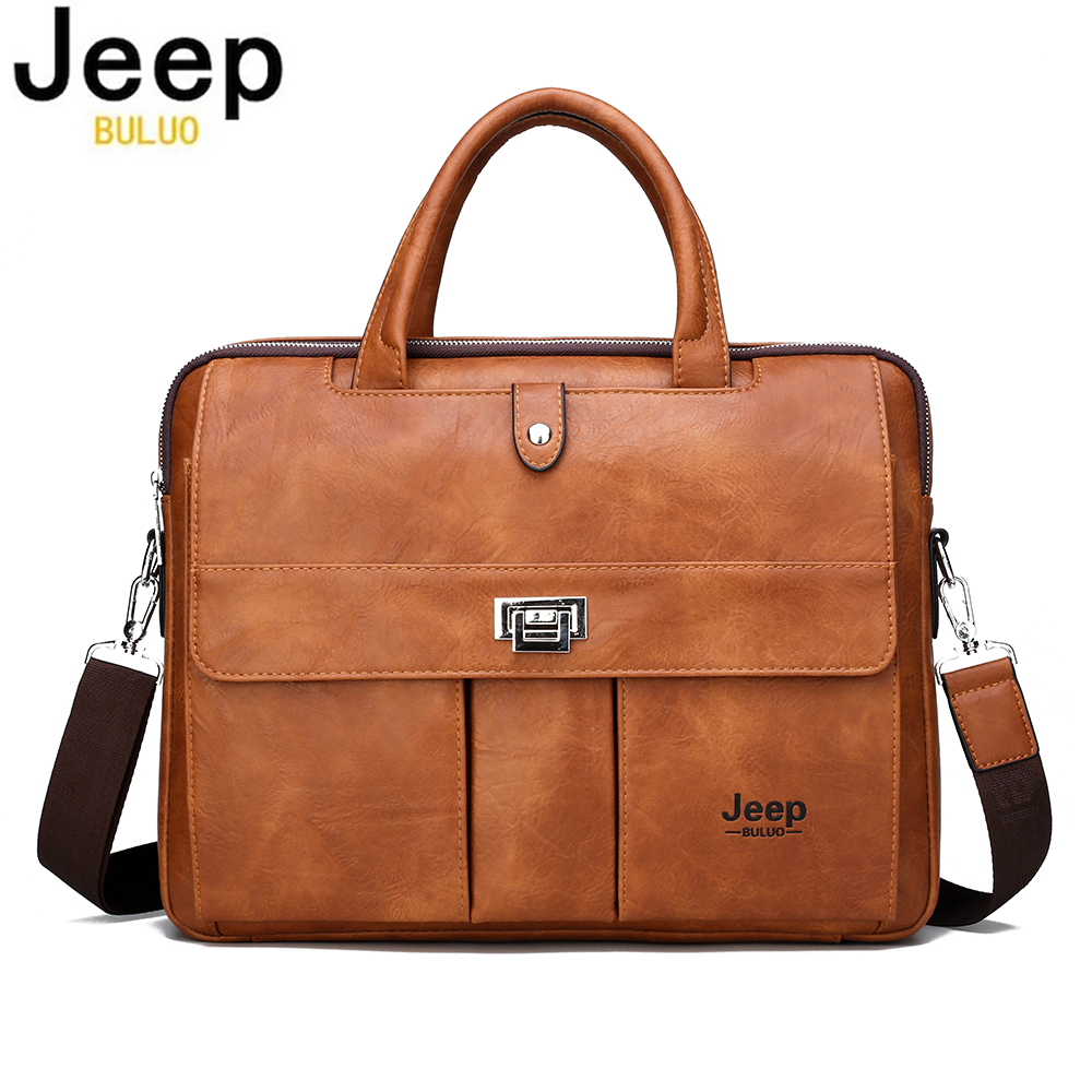 Jeep Buluo メンズ レザー ブリーフケース 14  - Leather Work Bag Mens のレビューと価格