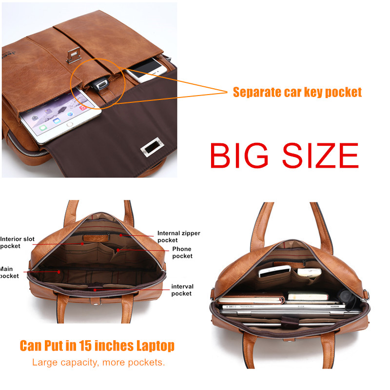 Jeep Buluo メンズ レザー ブリーフケース 14  - Leather Work Bag Mens のレビューと価格
