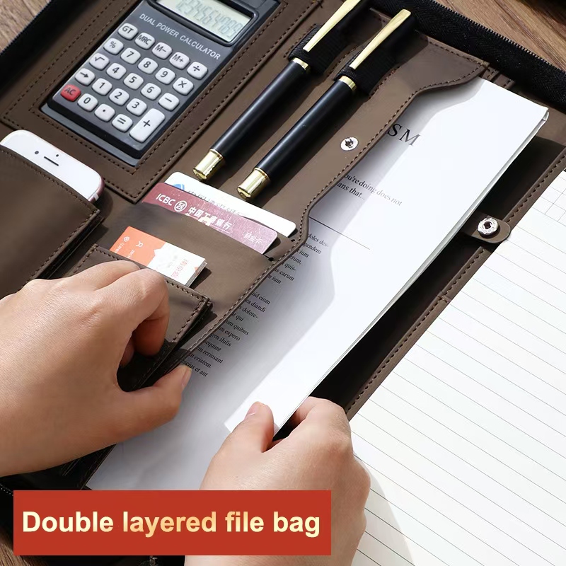 PUレザーポートフォリオ A4ドキュメントケース ジッパー付 - Leather Work Folder のレビューと価格